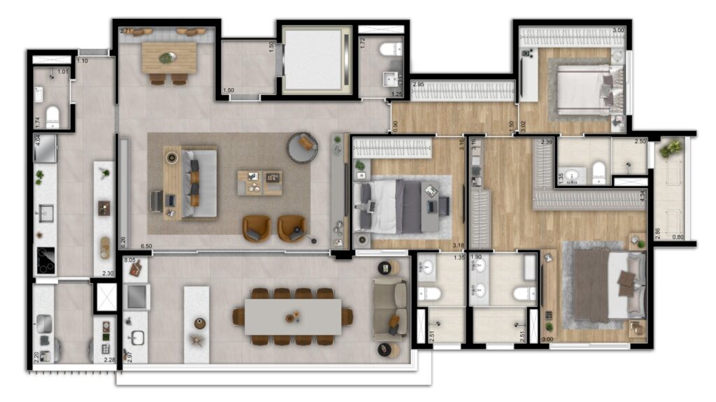 Planta160M²-3-Suites